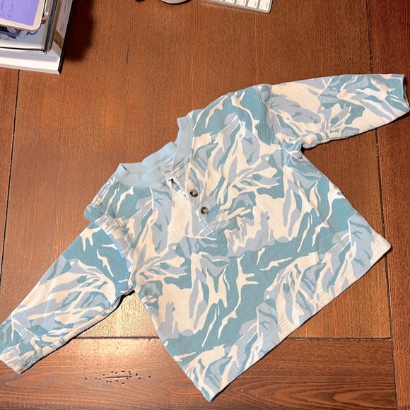 Hanna Andersson Peak Point Print Waffle-knit Henley - Picture 2 of 3